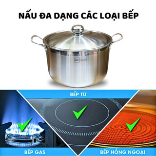 Nồi luộc gà HT COOK inox 430, chống rỉ sét, an toàn cho sức khỏe, sử dụng trên bếp từ và ga