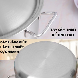 Nồi luộc gà HT COOK inox 430, chống rỉ sét, an toàn cho sức khỏe, sử dụng trên bếp từ và ga