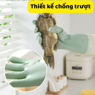 Găng tay rửa bát giữ nhiệt lót lông chống nước, găng tay đa năng có thể dùng điện thoại  GTRB02