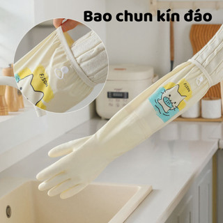 Găng tay rửa bát giữ nhiệt lót lông chống nước, găng tay đa năng có thể dùng điện thoại  GTRB02