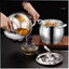 ÂU TRÒN INOX 304 KHÔNG GỈ CÓ NẮP ĐẬY 1.5 LÍT - Thố inox có tay cầm, đựng thực phẩm, đựng dầu mỡ, đa năng nhà bếp
