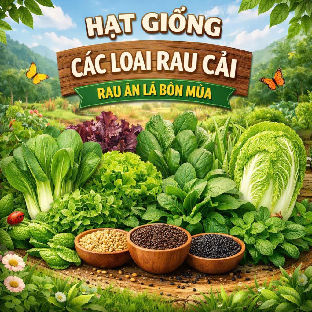 Hạt giống rau cải, rau ăn lá dễ gieo – nhanh thu hoạch, phù hợp trồng tại nhà, ban công, sân thượng