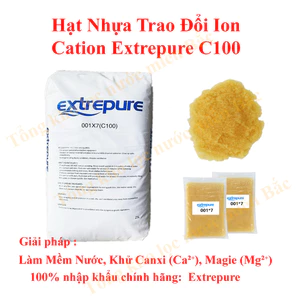 Hạt Nhựa Trao Đổi Ion Cation Extrepure C100 – Làm Mềm Nước, Khử Canxi (Ca²⁺) và Magie (Mg²⁺) ( 1 bao/đơn)