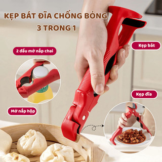 Combo 2 Dụng Cụ Kẹp Gắp Đồ Nóng 3 Trong 1 Chuyên Dụng Nhà Bếp Kẹp Chống Nóng Bỏng Tay Khi Bưng Đồ Ngói - KGDN02