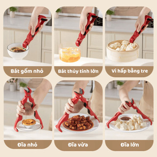 Combo 2 Dụng Cụ Kẹp Gắp Đồ Nóng 3 Trong 1 Chuyên Dụng Nhà Bếp Kẹp Chống Nóng Bỏng Tay Khi Bưng Đồ Ngói - KGDN02