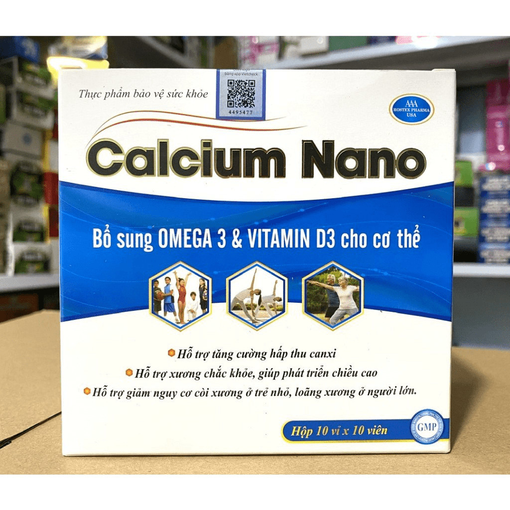 Liquid Calcium Nano bổ sung canxi Chống Còi Xương Loãng Xương kém phát triển, ngăn ngừa thoát hóa cho Xương chắc khỏe