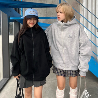 Hottrendy- Áo Hoodie Nỉ Kéo Cổ Cao YC1996 - Form Cánh Dơi, Áo Khoác Dây Kéo Thêu Tinh Tế tại Ngực