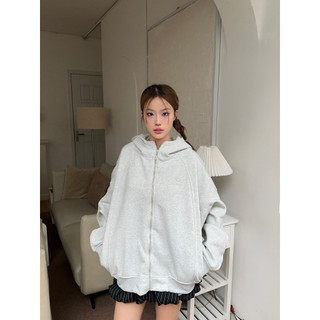 Hottrendy- Áo Hoodie Nỉ Kéo Cổ Cao YC1996 - Form Cánh Dơi, Áo Khoác Dây Kéo Thêu Tinh Tế tại Ngực