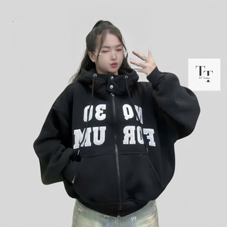 Hot Trendy- Áo Khoác Nỉ thời trang 4 túi, thêu chữ phong cách hiện đại 2 lớp HoodieX zíp -FASHION