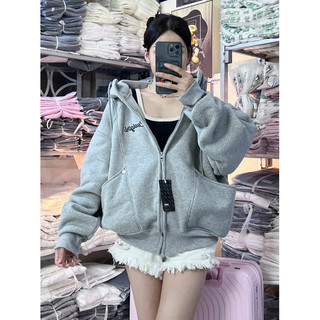 Hoodie Zip Trendy - Áo Khoác Nỉ Bông Dài Rộng Coolgirl, Boxy Form, 4 Túi Thời Trang cho Nữ (40-70kg)