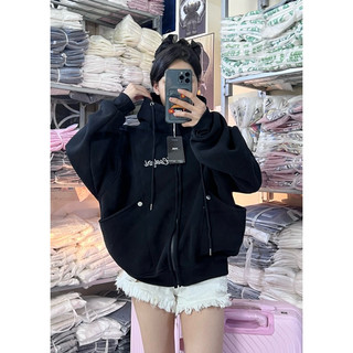 Hoodie Zip Trendy - Áo Khoác Nỉ Bông Dài Rộng Coolgirl, Boxy Form, 4 Túi Thời Trang cho Nữ (40-70kg)