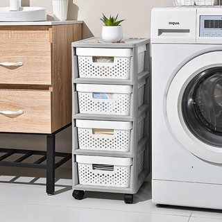Kệ Tủ Nhựa Đa Năng 4/5 Tầng Có Bánh Xe, Rổ Lưới Thoát Khí Đựng Đồ Chơi, Quần Áo, Đồ Phòng Tắm/Bếp
