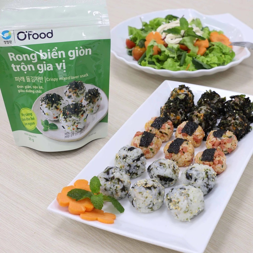 Rong Biển O’Food Trộn Gia Vị, Rong Biển Trộn Cơm Giòn Ngon Ăn Liền, Combo 2 và 5 Gói