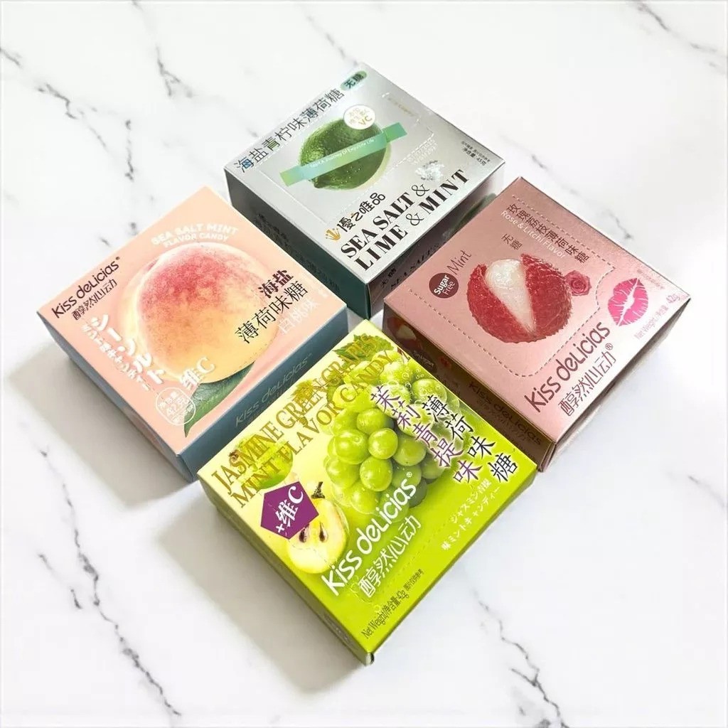 Kẹo Ngậm Bạc Hà Nhài Xanh Mát Lạnh, Kẹo Ngậm Thơm Miệng The Mát, Nội Địa Trung Quốc Combo 3 và 6 Gói