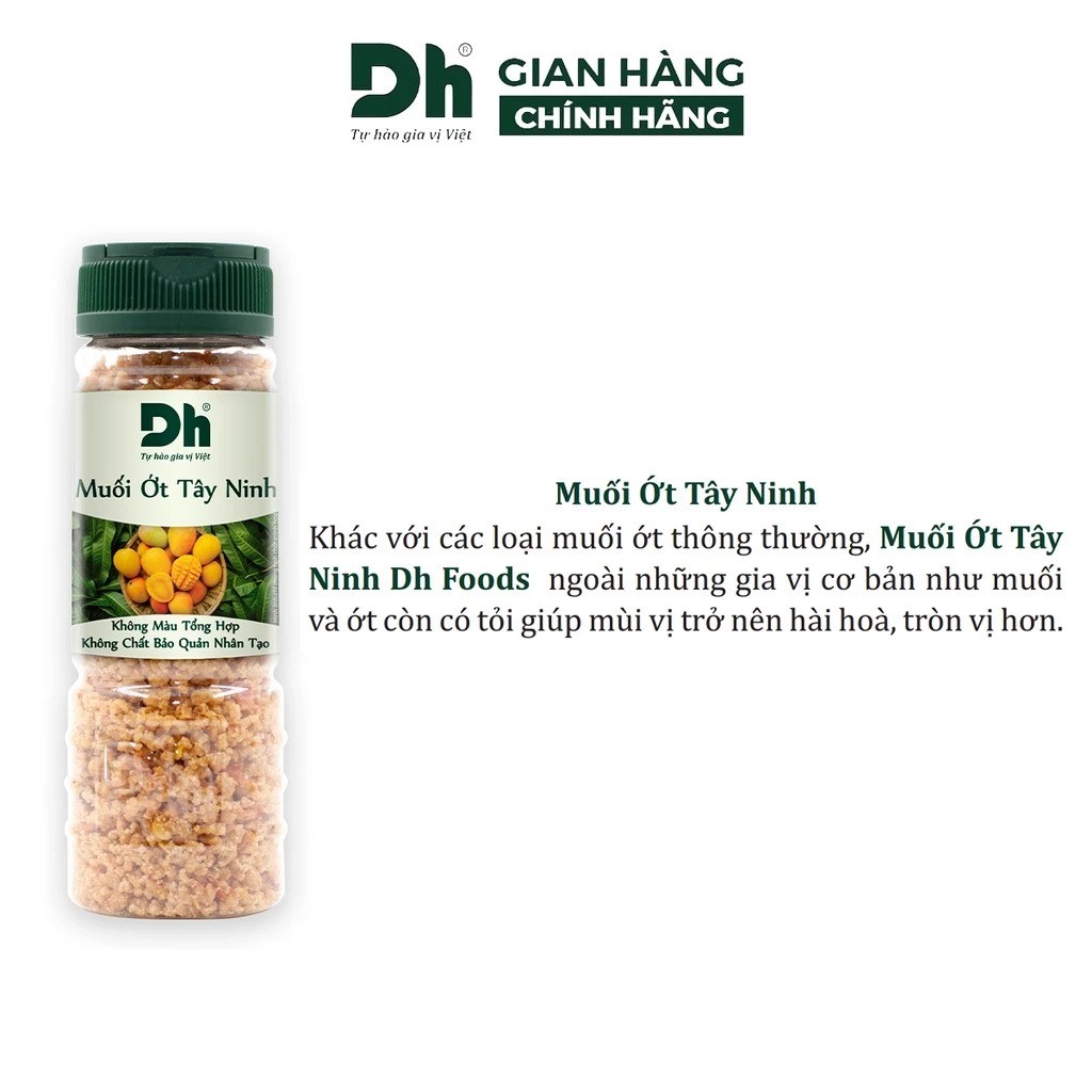 Muối Tôm DH Food Tây Ninh Chính Hãng, Muối Chấm Trái Cây Hải Sản Cay Nồng Đậm Vị
