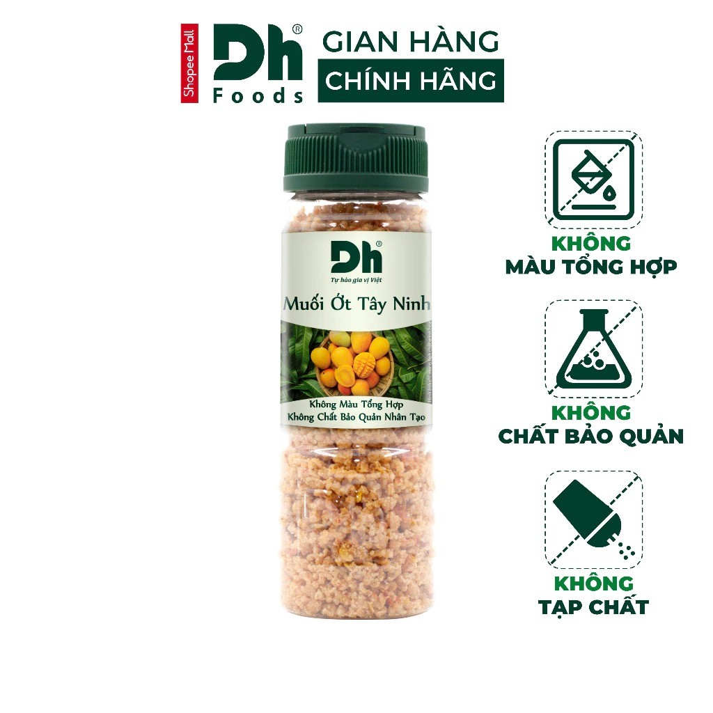Muối Tôm DH Food Tây Ninh Chính Hãng, Muối Chấm Trái Cây Hải Sản Cay Nồng Đậm Vị