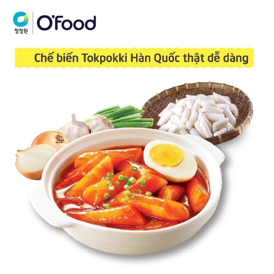 Tokbokki O’Food Hàn Quốc 350g, Bánh Gạo Cay Dẻo Ngon Ăn Liền, Combo 2 và 5 Gói