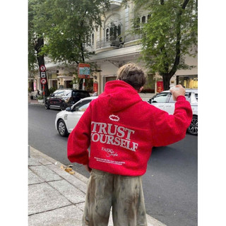Hot Trendy- Hoodie Zip, Áo Khoác Boxy Nỉ Bông In Logo TRUST YOURSELF – Thời Trang Siêu Đẹp HoodieX
