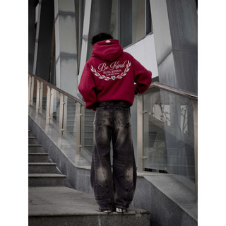 Hot Trendy- Áo Hoodie Rộng Zip Boxy BEKIND với họa tiết thêu, chất liệu nỉ bông unisex HoodieX