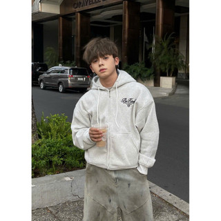 Hot Trendy- Áo Hoodie Rộng Zip Boxy BEKIND với họa tiết thêu, chất liệu nỉ bông unisex HoodieX
