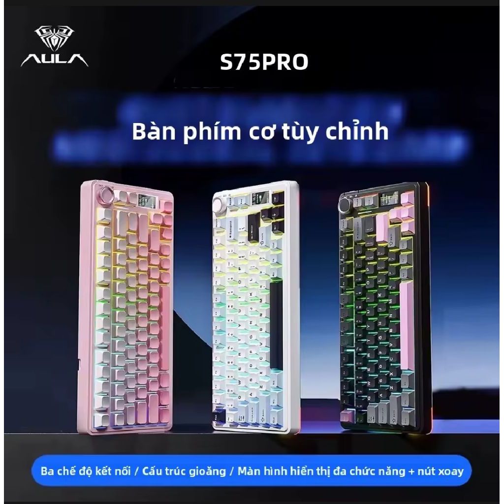 (new- sẵn hàng)bàn phím cơ không dây aula s75 pro 3 mode | BigBuy360 - bigbuy360.vn