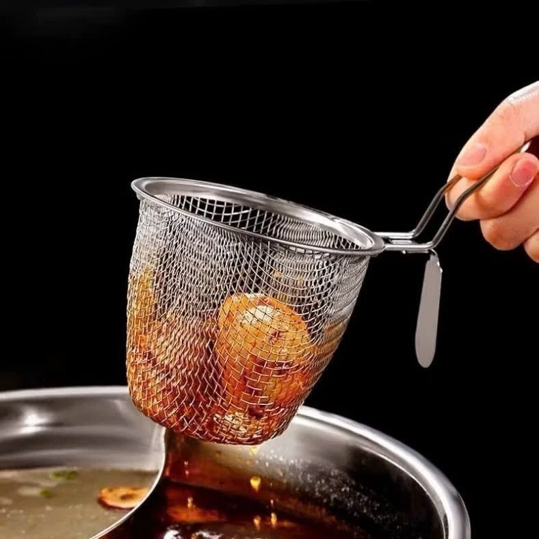 GIỎ LƯỚI VỚT MÌ, BÚN, RAU, THỨC ĂN NHÚNG LẨU - Vợt Lưới Vớt Gia Vị, Muôi Vợt Topping