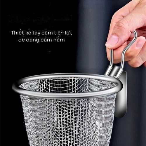 GIỎ LƯỚI VỚT MÌ, BÚN, RAU, THỨC ĂN NHÚNG LẨU - Vợt Lưới Vớt Gia Vị, Muôi Vợt Topping