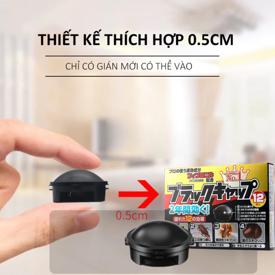 [HÀNG CHÍNH HÃNG] HỘP THUỐC DIỆT GIÁN 12 VIÊN NHẬT BẢN - Thuốc giệt gián của Nhật Barracks Cap hộp 12 viên