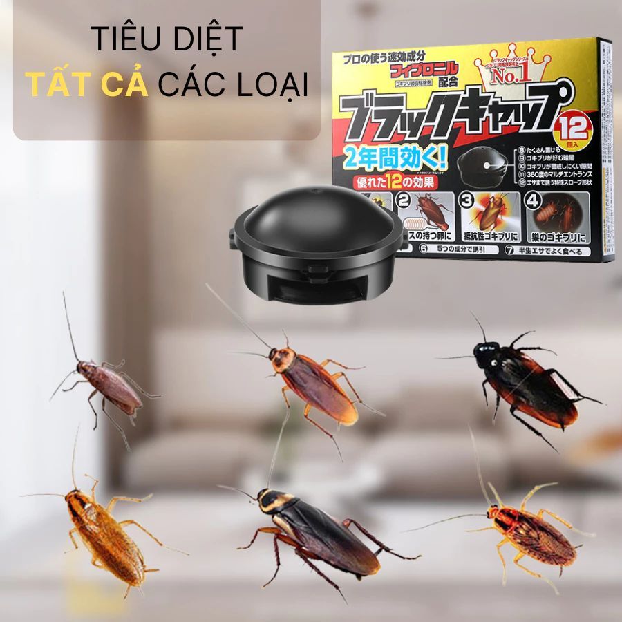 [HÀNG CHÍNH HÃNG] HỘP THUỐC DIỆT GIÁN 12 VIÊN NHẬT BẢN - Thuốc giệt gián của Nhật Barracks Cap hộp 12 viên