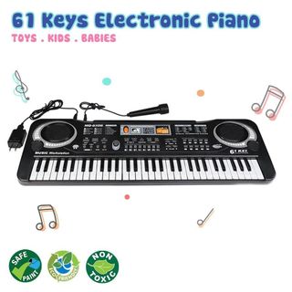 ĐÀN PIANO ĐIỆN TỬ KEYBOARD 61 PHÍM KÈM MIC+SẠC CHO BÉ , ĐÀN PIANO, ORGAN 6 BÀN PHÍM KÈM MIC 6 BÀI HÁT VÀ 16 TONE NHẠC