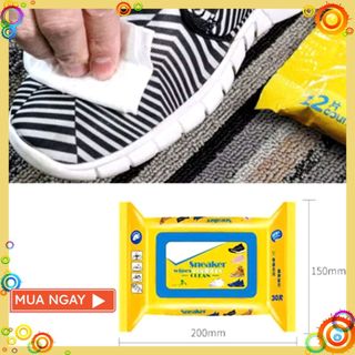 Giấy Lau Giày Sneaker Gói 30 Tờ Túi- Khăn Lau Sạch Giày Túi Màu Vàng - KHĂN LAU GIÀY VỊT VÀNG HÀNG LOẠI 1