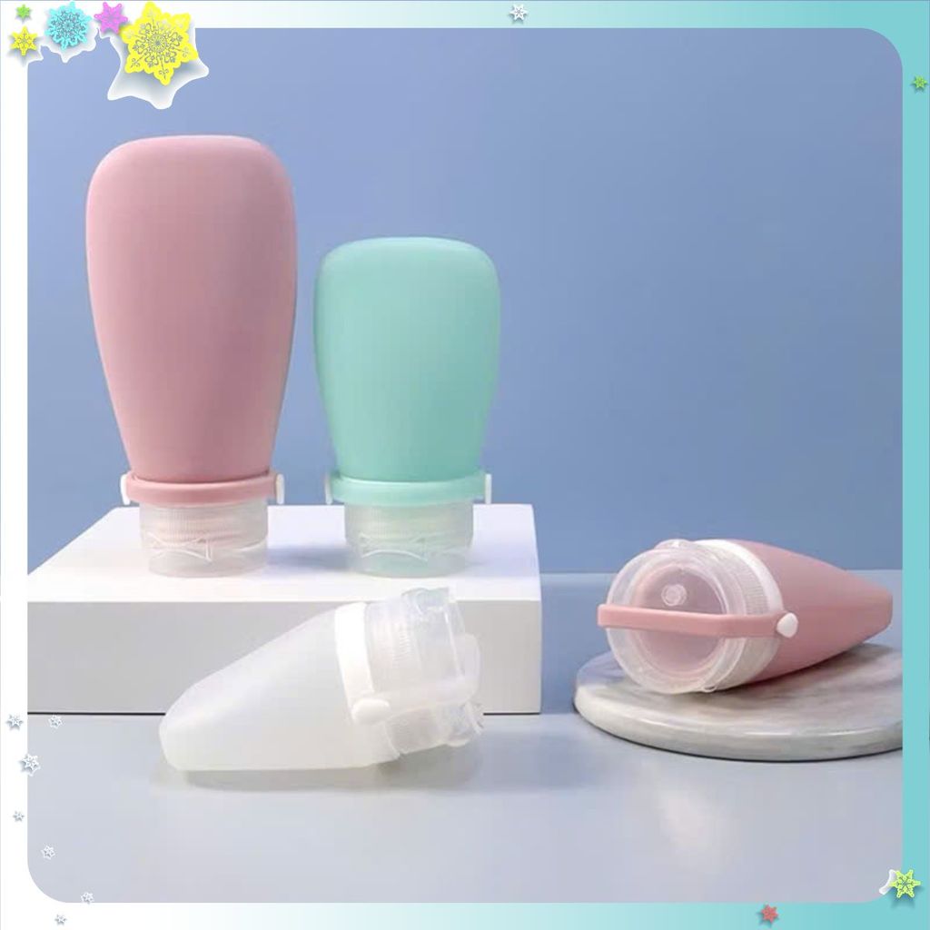 Set 3 Chai Chiết Dầu Gội/ Mỹ Phẩm Dạng Gel, BỘ 3 LỌ CHIẾT SILICON MỀM - LO CHIET MY PHAM