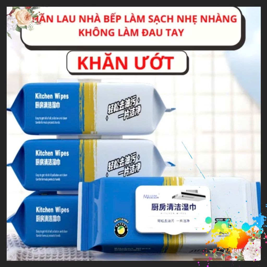 2 Bịch Khăn Giấy Ướt Lau Bếp,Khăn ướt lau bếp lau đồ gói 80 tờ, Gói Khăn Ướt Lau Bếp Đa Năng,Khăn Lau Bếp Xịn - KHAN LAU