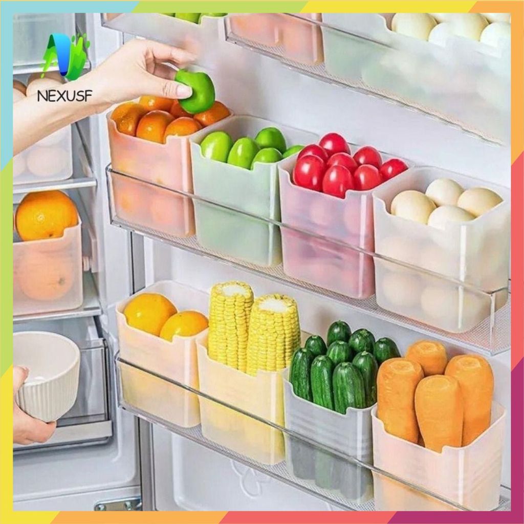 10 Hộp Nhựa (Q12) Đựng Thực Phẩm, Đồ Ăn, Rau Củ Để Cánh Cửa Tủ Lạnh Đa Năng Tiện Lợi - HỘP NHỰA ĐA NĂNG ĐỰNG ĐỒ CÁNH TỦ