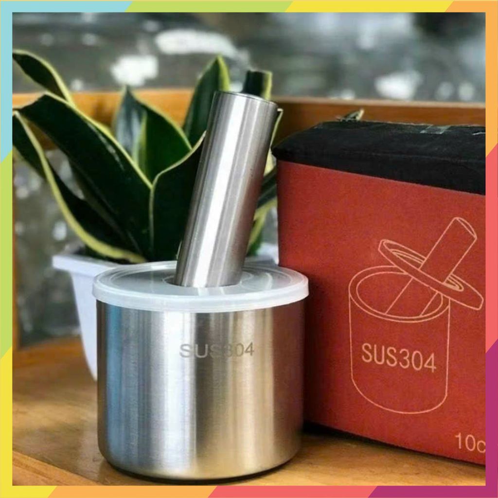 Set Cối Có Nắp Đậy Chống Bắn,Dụng Cụ Giã Gia Vị Nhà Bếp Tiện Lợi Mỗi Ngày - BỘ CỐI CHÀY GIÃ INOX 304 ĐA NĂNG