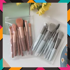 3 Bộ Cọ Trang Điểm 8 Cây Vintage Siêu Cute Trong Túi Zip , Set Cọ Trang Điểm Gồm 8 Cây Lông Mịn Dễ Tán Phấn
