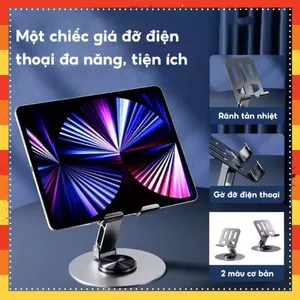 Giá đỡ điện thoại bằng kim loại xoay - KỆ GIÁ ĐỠ ĐIỆN THOẠI XOAY 380 ĐỘ GIÁ INOX - GIA DO DIEN THOAI