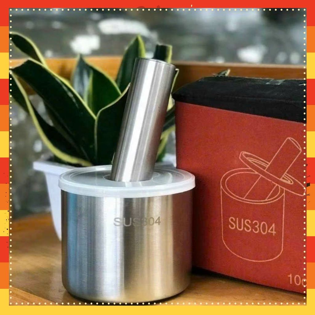 Set Cối Có Nắp Đậy Chống Bắn,Dụng Cụ Giã Gia Vị Nhà Bếp Tiện Lợi Mỗi Ngày - BỘ CỐI CHÀY GIÃ INOX 304 ĐA NĂNG