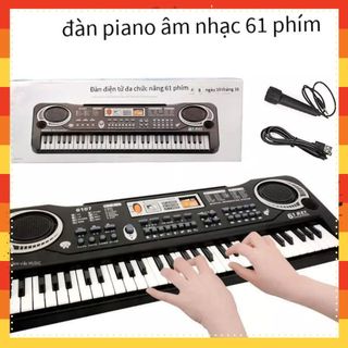 ĐÀN PIANO ĐIỆN TỬ KEYBOARD 61 PHÍM KÈM MIC+SẠC CHO BÉ , ĐÀN PIANO, ORGAN 6 BÀN PHÍM KÈM MIC 6 BÀI HÁT VÀ 16 TONE NHẠC