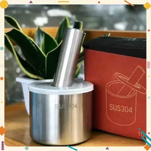 Set Cối Có Nắp Đậy Chống Bắn,Dụng Cụ Giã Gia Vị Nhà Bếp Tiện Lợi Mỗi Ngày - BỘ CỐI CHÀY GIÃ INOX 304 ĐA NĂNG