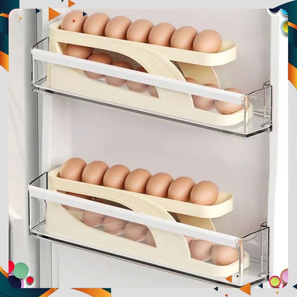 KHAY ĐỰNG TRỨNG - Hộp Đựng Trứng 2 Tầng Thông Minh Cho Tủ Lạnh – Giải Pháp Bảo Quản Trứng Gà Vịt Gọn Gàng