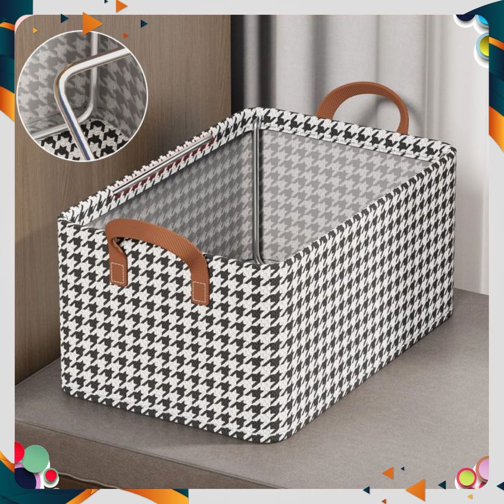 Hộp Vải Khung Sắt Đựng Sắp Xếp Chăn Màn 386 , Hộp Đựng Quần Áo Gọn Gàng Có Thể Xếp Chồng 48x28x20Cm