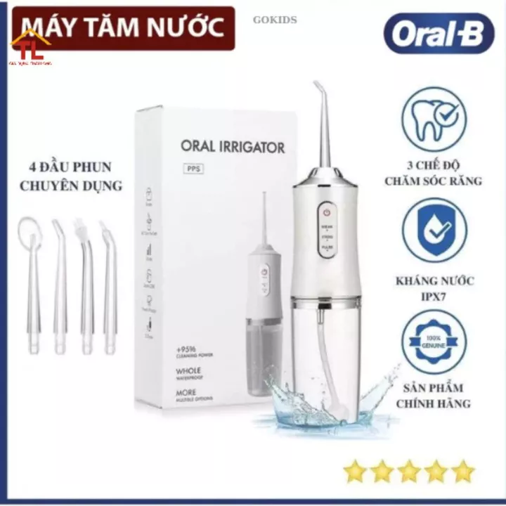 Máy tăm nước cầm tay, Tăm Nước Vệ Sinh du lịch Oral Irrigator bản quốc tế chuẩn nha sĩ khuyên dùng MẪU MỚI.@