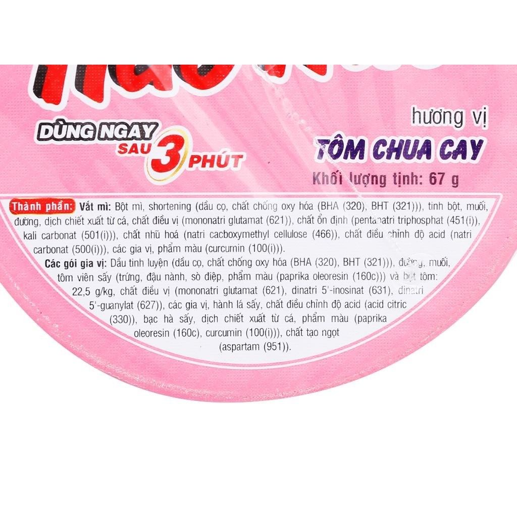 Mì Ly, Mì Tôm Hảo Hảo Handy, Mì Tôm Ăn Liền Acecook, Vị Tôm Chua Cay Thơm Ngon, Thùng 24 Ly, 30 gói Tiện Lợi