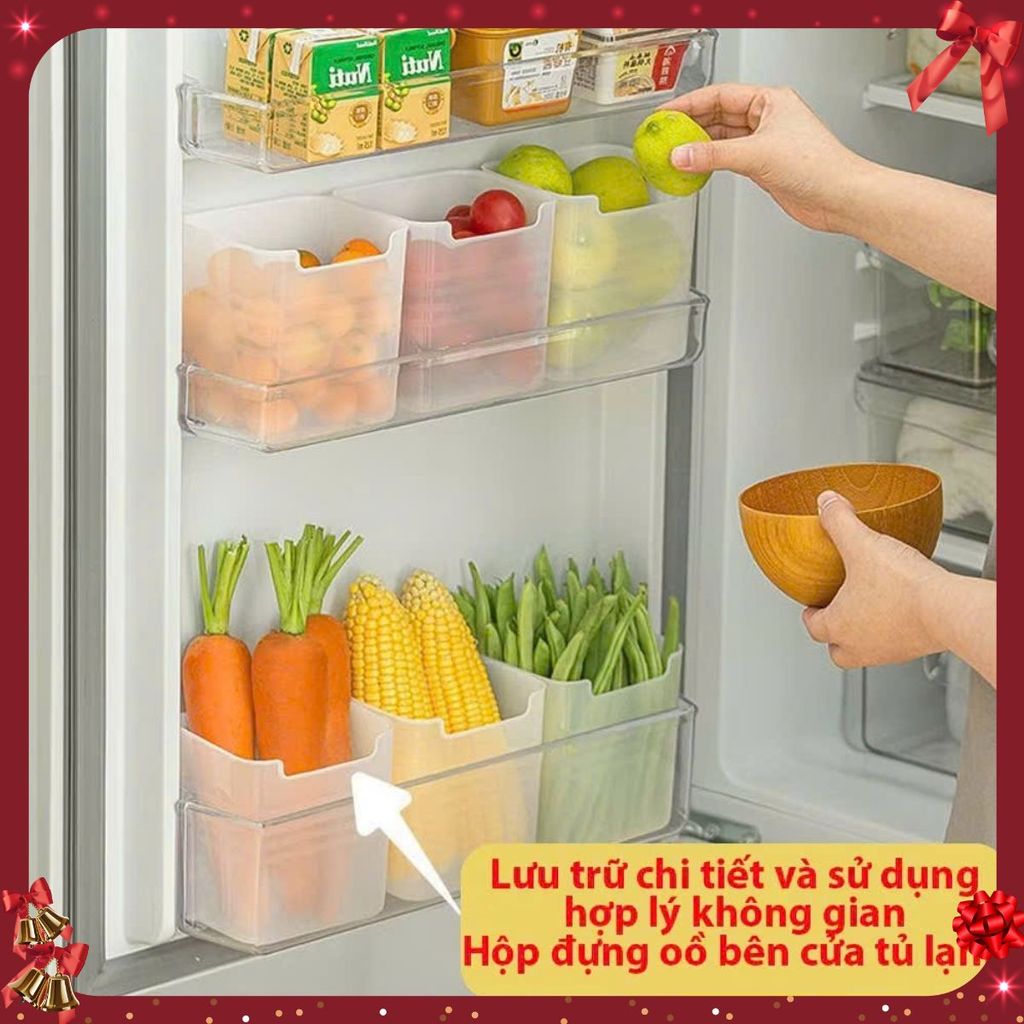 [COMBO 10] HỘP NHỰA BẢO QUẢN THỰC PHẨM KHÔNG CHIẾM DIỆN TÍCH - Hộp Nhựa Để Cánh Tủ Lạnh,Hộp Đựng Rau Củ Tủ Lạnh
