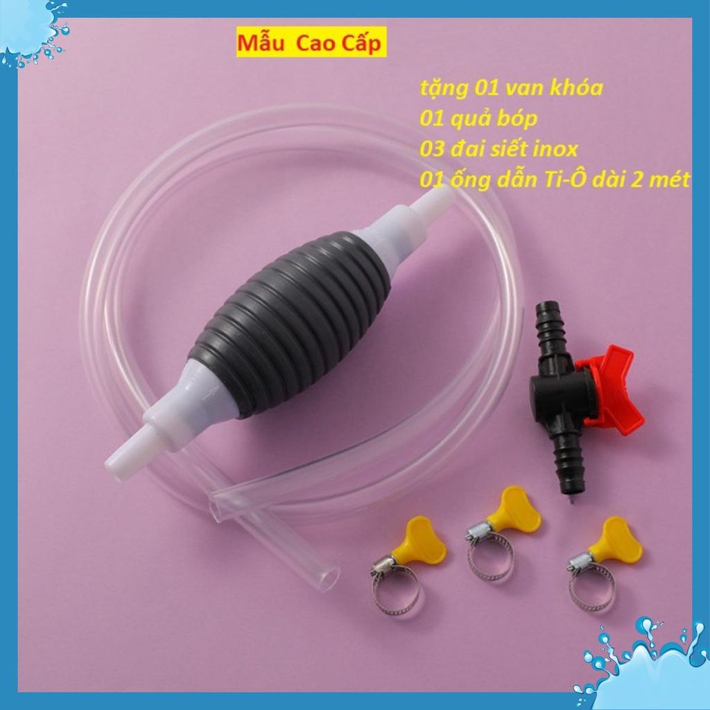 Ống Hút Xăng Dầu Chất Lỏng Bóp Tay Cao Cấp Dây Dài Tổng 1M - HÚT CHẤT LỎNG BÓP TAY