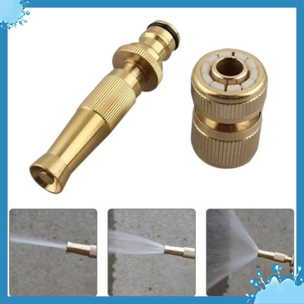 ĐẦU VÒI XỊT TĂNG ÁP - Vòi Phun Áp Lực Mạnh Combo 2/Món Hỗ Trợ Rửa Xe,Súng Xịt Nước Đa Năng Làm Sạch Sân Vườn