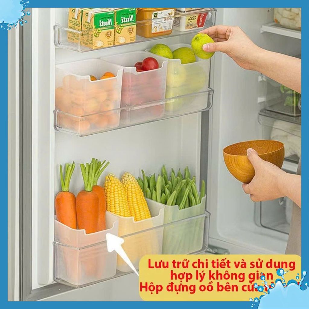 [COMBO 10] HỘP NHỰA BẢO QUẢN THỰC PHẨM KHÔNG CHIẾM DIỆN TÍCH - Hộp Nhựa Để Cánh Tủ Lạnh,Hộp Đựng Rau Củ Tủ Lạnh