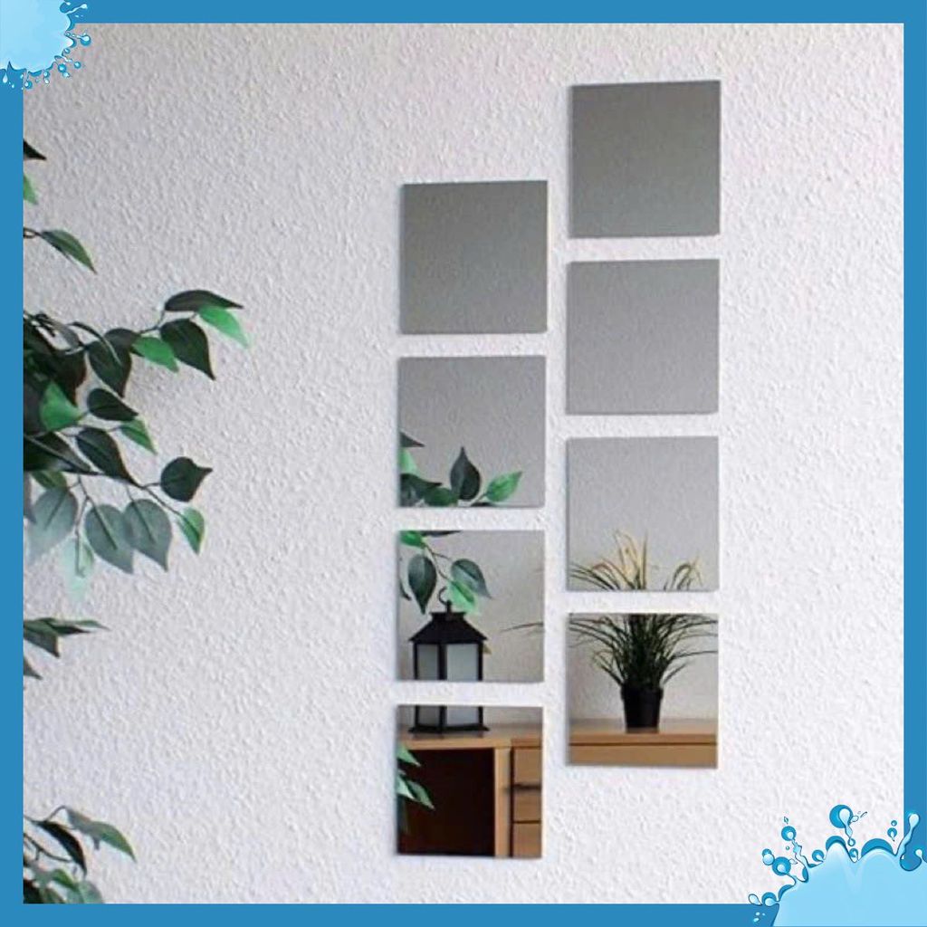 10 GƯƠNG DÁN TƯỜNG HÌNH VUÔNG 30X30CM - Gương Soi Chất Liệu Acrylic Gắn Dán Dễ Dàng,Gương Treo Dán Tường Chống Trầy Xước