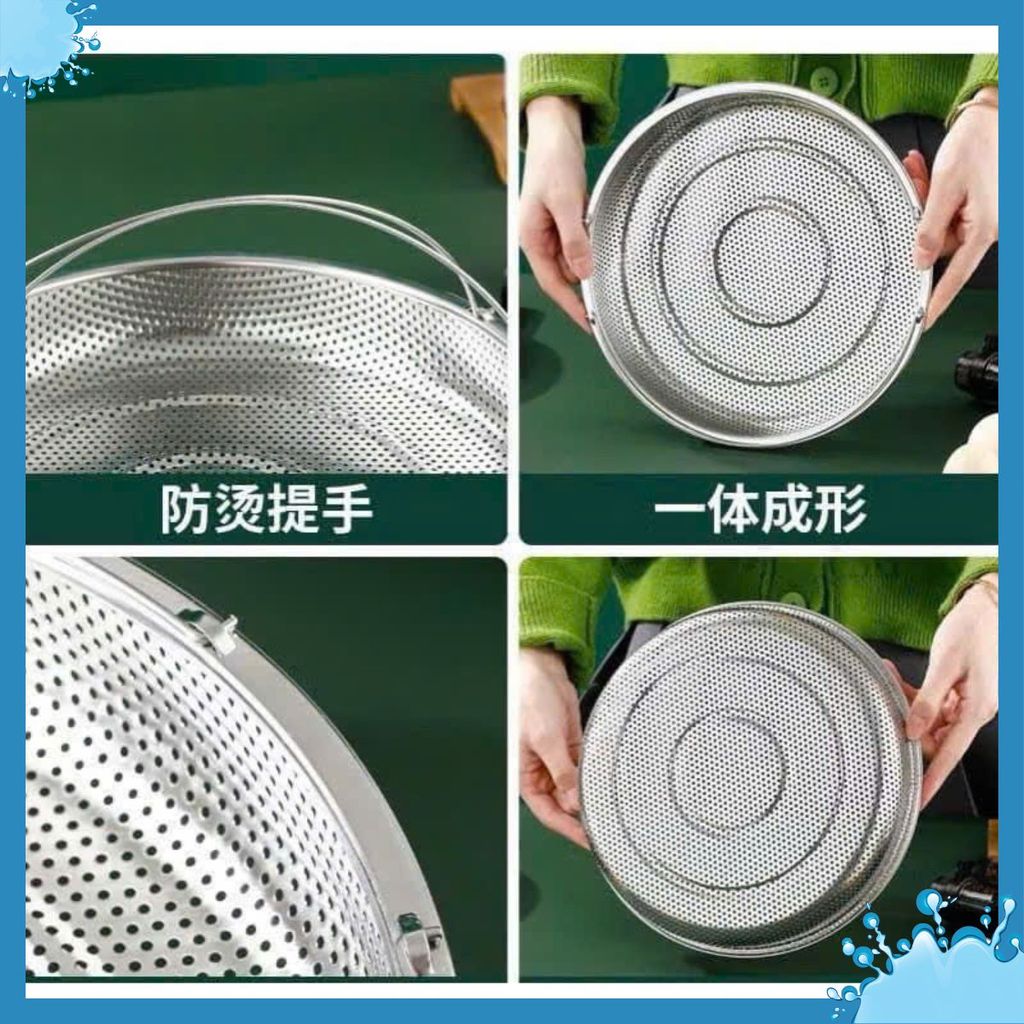 Vỉ Hấp Inox 304 Kèm Đế Tháo Rời Có Tay Cầm Chống, Rổ Hấp Bằng Thép Không Gỉ , KHAY HẤP ĐỒ ĂN - KHAY VI HAP DO AN